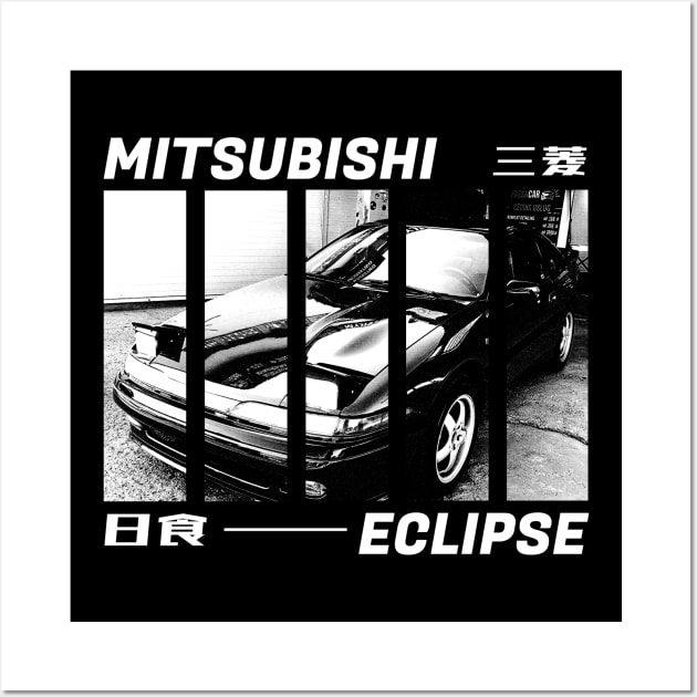 MITSUBISHI ECLIPSE D20 Black 'N White 3 (Black Version) Wall Art by Cero